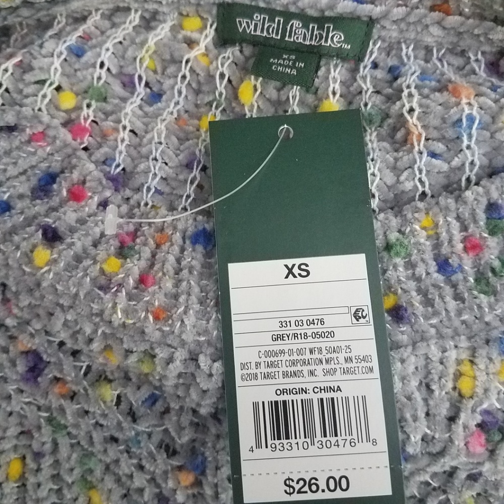 Wild Fable Gray Confetti Sweater Crop Long Sleeve - Picture 6 of 7